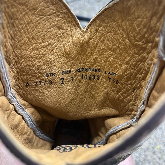 Corral Teens Brown Crater Embroidered Western Boots Square Toe Size 2 - Picture 10 of 11